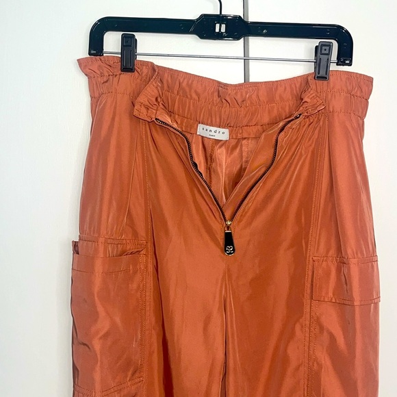 Sandro Lancelot Multi Pocket Terracotta Track Pants - Picture 2 of 9